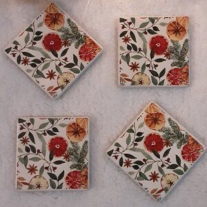 4pc Christmas Party Coaster Set